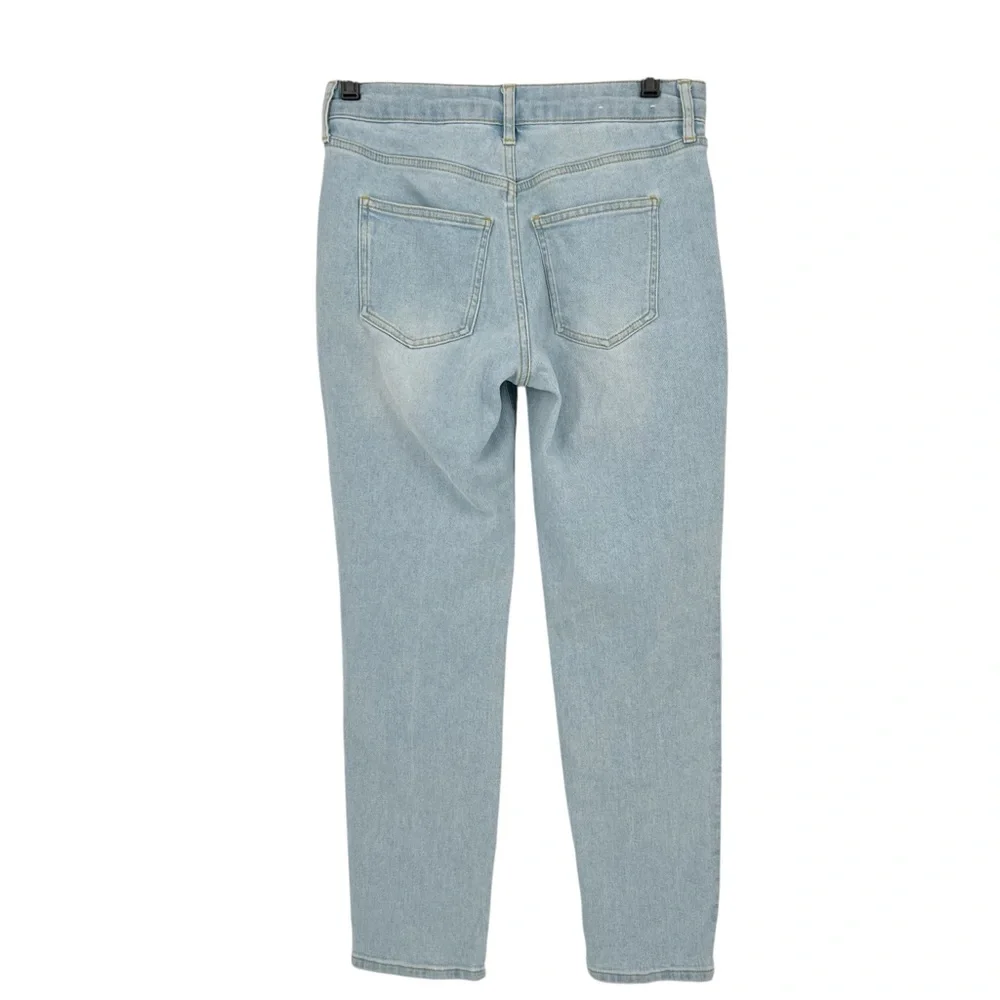 Boden Petite Light Wash High Rise Straight Leg Button Fly Girlfriend Jeans 4P